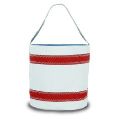 Nautical Stripe Bucket Bag - White And Red