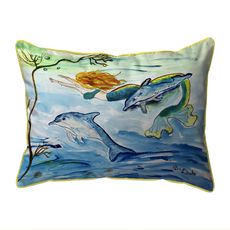 Mermaid & Dolphins Small Indoor/Outdoor Pillow 11x14