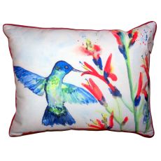 Hummingbird & Fire Plant Small Outdoor Indoor Pillow
