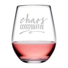 Chaos Coordinator Tritan Stemless Wine Tumblers, S/4
