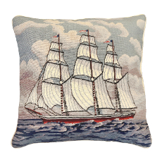 Square Rigger Needlepoint Pillow