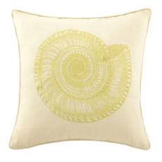 Trochus Shell In Gold Embroidered Pillow