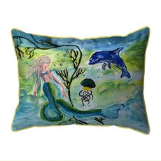 Mermaid & Jellyfish Extra Large Zippered Indoor/Outdoor Pillow 20x24