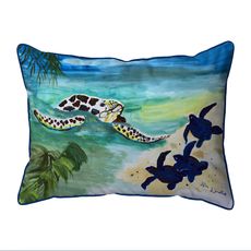 Sea Turtle & Babies Extra Large Zippered Indoor/Outdoor Pillow 20x24