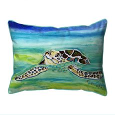 Sea Turtle Surfacing Extra Large Zippered Indoor/Outdoor Pillow 20x24
