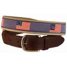 Historical American Flags Leather Tab Belt