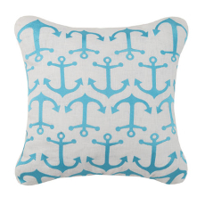 Anchor Pattern Embroidered Pillow