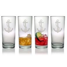 Anchor Etched Hi-Ball Glass (set of 4)