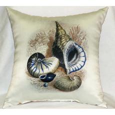 Three Shells Antique Print Outdoor Pillow