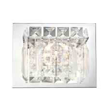 Crown 1 Light Vanity In Chrome And Clear Crystal Glass