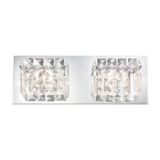 Crown 2 Light Vanity In Chrome And Clear Crystal Glass