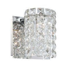 Queen 1 Light Vanity In Chrome And Clear Crystal Glass