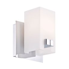 Gemelo 1 Light Vanity In Chrome And White Opal Glass
