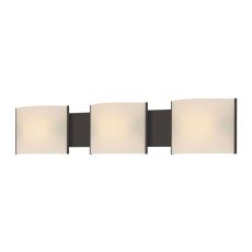 Pannelli 3 Light Vanity In Oil Rubbed Bronze And Hand-Moulded White Opal Glass