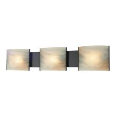 Pannelli 3 Light Vanity In Oil Rubbed Bronze And Hand-Moulded Honey Alabaster Glass