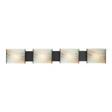 Pannelli 4 Light Vanity In Oil Rubbed Bronze And Hand-Moulded Honey Alabaster Glass
