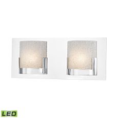 Ophelia 2 Light Led Vanity In Chrome And Clear Glass