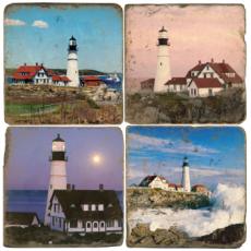 Marble Coaster Set Of Four Lighthouses