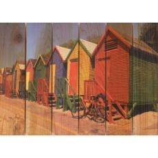 Colored Cabanas Wood Art