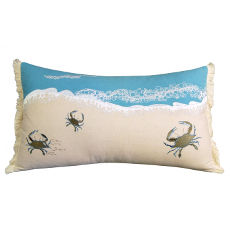 Crab With Waves Pillow - Indoor Cotton