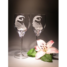 Crystal Wine Glass 13 oz with Coastal Design 1 glass