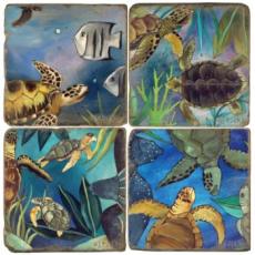 Underwater II Fun Coasters, Set Of 4