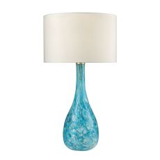 Mediterranean Blown Glass Table Lamp In Seafoam