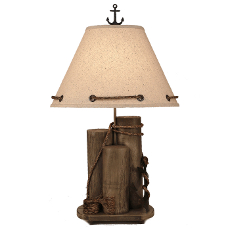Dock Pilings With Anchor Table Lamp