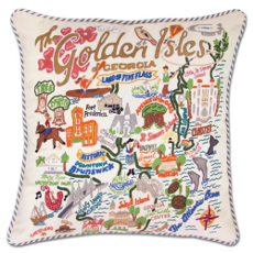 Golden Isles Hand Embroidered Pillow