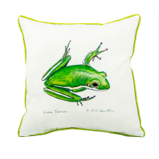 Green Treefrog Large Indoor/Outdoor Pillow 18X18