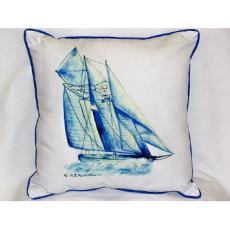 Blue Sailboat Indoor Outdoor Pillow