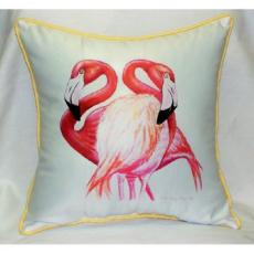 Two Flamingos Indoor Outdoor Pillow