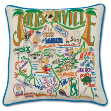 Jacksonville Hand Embroidered Pillow
