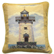 Lighthouse I Petit Point Pillow
