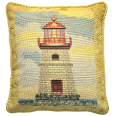 Lighthouse Ii Petit Point Pillow