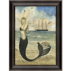 Black Pearl Mermaid Framed Art