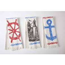 Maritime Sketch Hand Towels Set Of 3
