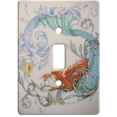 Vintage Mermaid Ceramic Single Switch Wall Plate