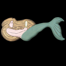 Mermaid With Mirror Wooden Wall Plaque