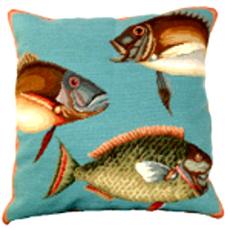 Saltwater Fish 2 Needlepoint Pillow