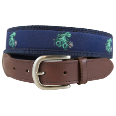 Octopus in Top Hat Leather Tab Belt