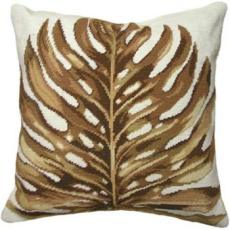 Palm Leaf Needlepoint Pillow