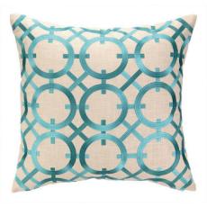 Parisian Lights Turquoise Embroidered Pillow