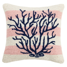 Pink Stripe Coral Hook Pillow