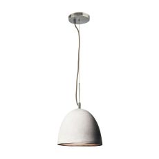 Castle 1 Light Pendant In Poured Concrete With Chrome Reflector - Small