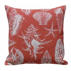 Seashell Red Linen Pillow