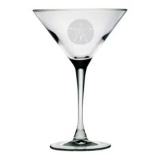 Sand Dollar Etched Martini Glass Set