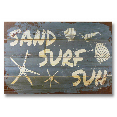Sand Surf Sun Wood Art