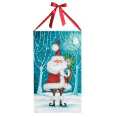 Santa And Owl Canvas Banner