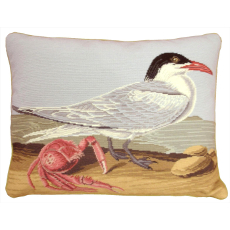 Seagull Crab Needlepoint Pillow